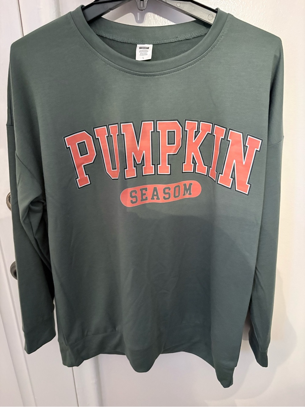 Pumpkin Season Graphic Crewneck Sweater - Green
